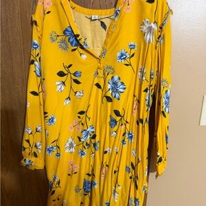 Old Navy Floral Yellow Dress